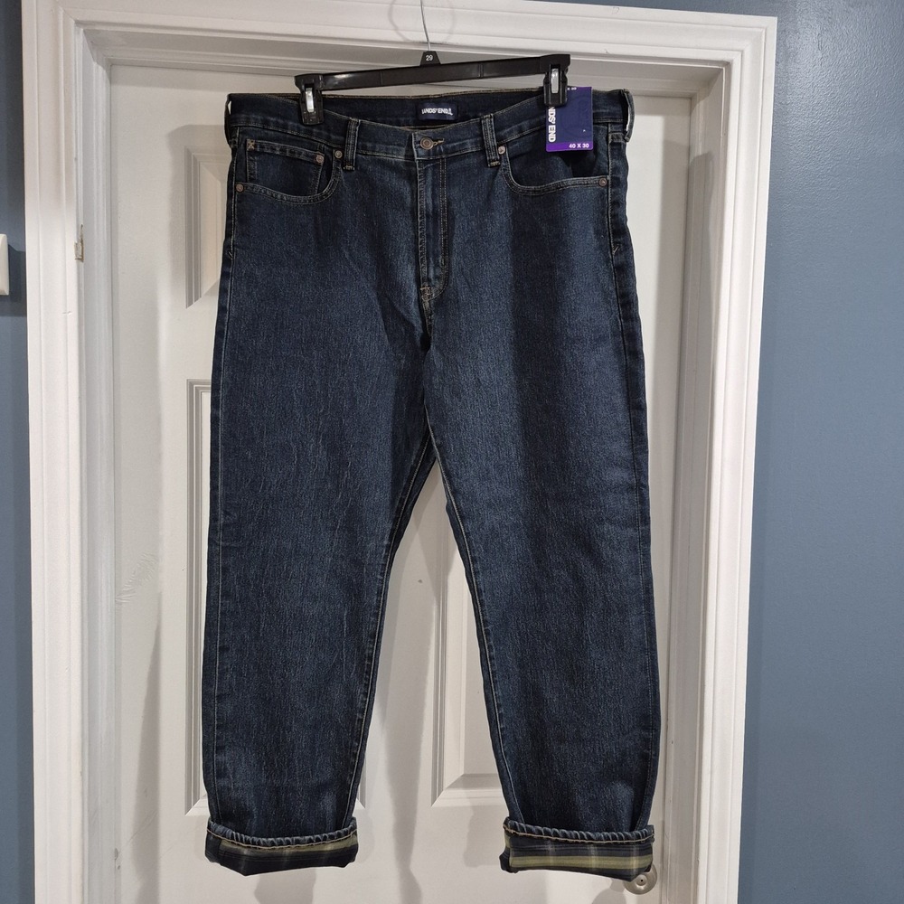 Lands End Jeans Mens‎ 40x30 Flannel Lined Traditional Fit Stretch Outdoor Work